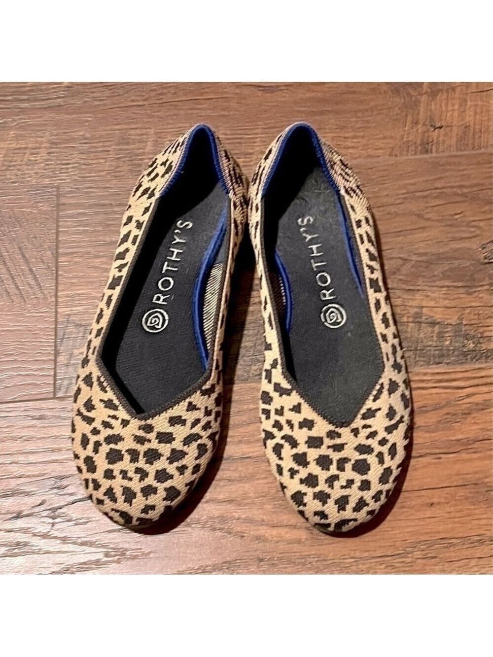 rothy’s round toe ballet flats. Leopard print size 8W